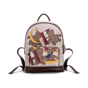 CHCH Women's Cute Bear Print Design Shoulder Bag Women's Large Capacity Travel Backpack