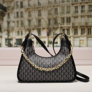CHCH Women's Fashion Shoulder Bag Classic Letter Design Large Capacity Handbag Commuter Crescent Bag