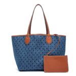Women's Denim Letter Print Tote Bag Shopping Bag