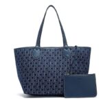 Women's Denim Letter Print Tote Bag Shopping Bag