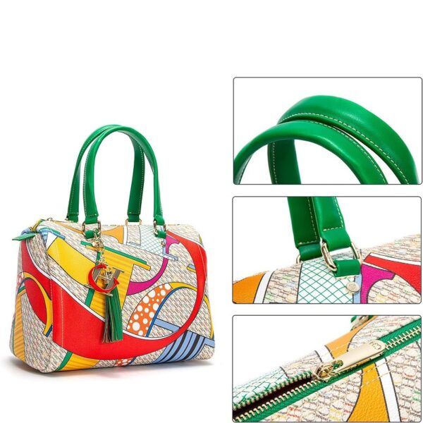 71612-AP-GREEN-3 Women's Handbag Women's Boston Bag Letter Print Casual Pillow Handbag