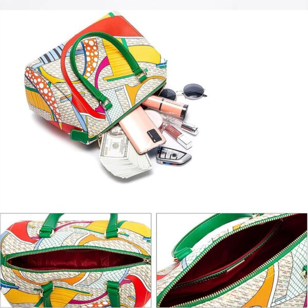 71612-AP-GREEN-4 Women's Handbag Women's Boston Bag Letter Print Casual Pillow Handbag