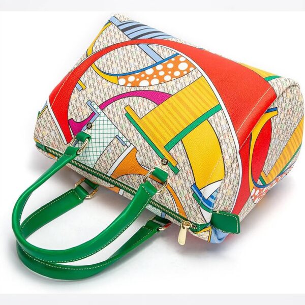 71612-AP-GREEN-5 Women's Handbag Women's Boston Bag Letter Print Casual Pillow Handbag