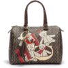 71612-FZ6-COFFEE-1 Women's Handbag Women's Boston Bag Letter Print Casual Pillow Handbag
