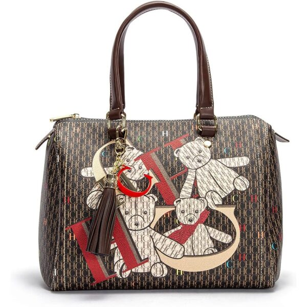 71612-FZ6-COFFEE-1 Women's Handbag Women's Boston Bag Letter Print Casual Pillow Handbag