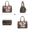 71612-FZ6-COFFEE-6 Women's Handbag Women's Boston Bag Letter Print Casual Pillow Handbag