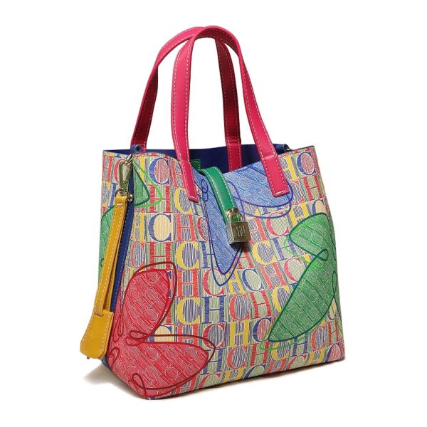 71801-1XS-FI玫红 绿-Rose Red Green-3 Women's Large Capacity Crossbody Bag
