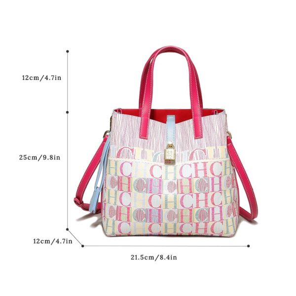 71801-1XS-FV3 Rose Red-6 Women's Large Capacity Crossbody Bag Letter Print Handbag/Shoulder Bag