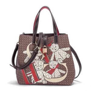 71801-1XS-FZ啡-Coffee-1 Women's Large Capacity Crossbody Bag Letter Print Handbag