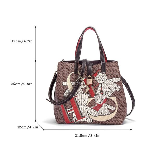 71801-1XS-FZ啡-Coffee-2 Women's Large Capacity Crossbody Bag Letter Print Handbag