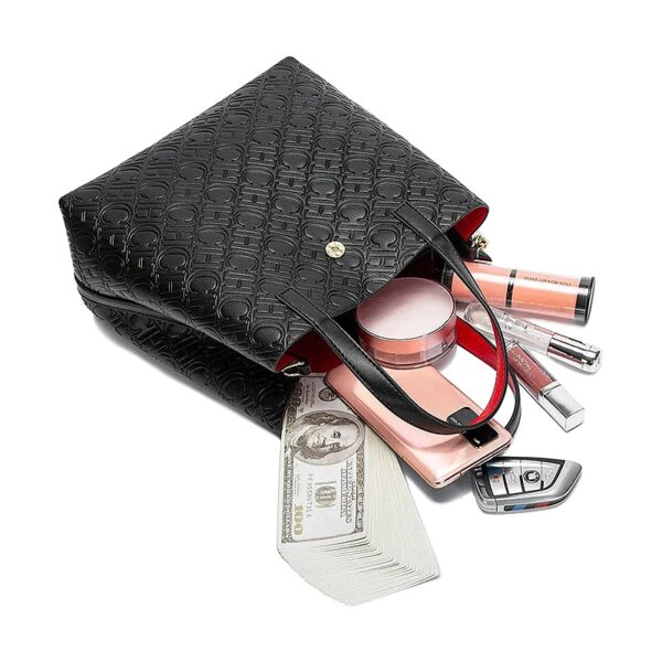 71801-2XS黑Black-7 Womens Shoulder Bag With Retro Printed DesignHandbag, Crossbody Bag