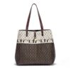 71801-DE啡-Coffee-1 Women's Large Capacity Letter Printed Handbag Commuting Travel Handbag