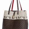71801-DE啡-Coffee-7 Women's Large Capacity Letter Printed Handbag Commuting Travel Handbag