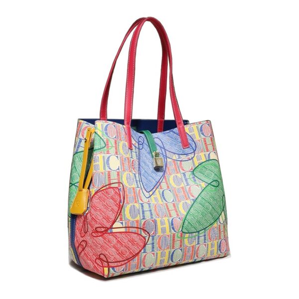 71801-FI酒红 绿Wine Red Green-3 Women's Large Capacity Letter Print Handbag/Shoulder Bag
