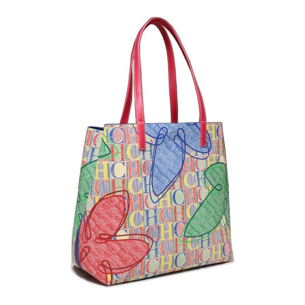71801-FI酒红 绿Wine Red Green-4 Women's Large Capacity Letter Print Handbag/Shoulder Bag