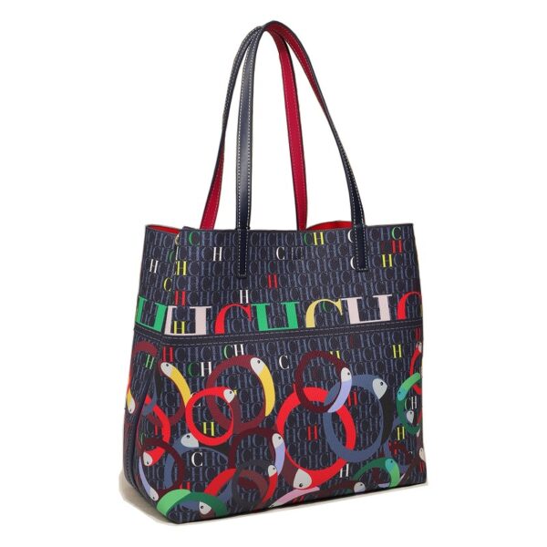 71801-FN2蓝-Blue-4 Women's Large Capacity Letter Print Handbag/Shoulder Bag