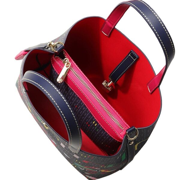 71801-FN2蓝-Blue-6 Women's Large Capacity Letter Print Handbag/Shoulder Bag