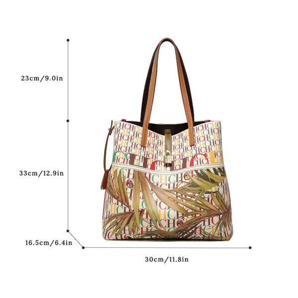 71801-FR杏_绿-Apricot Green-2 Women's Large Capacity Letter Print Handbag