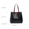 71801-M0144黑_红-Black Red-2 Women's Large Capacity Letter Print Handbag/Shoulder Bag