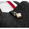 71801-M0144黑_红-Black Red-3 Women's Large Capacity Letter Print Handbag/Shoulder Bag