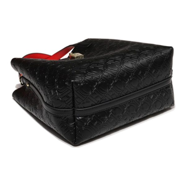 71801-M0144黑_红-Black Red-4 Women's Large Capacity Letter Print Handbag/Shoulder Bag