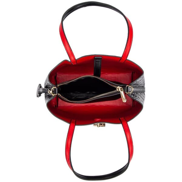 71801-M0144黑_红-Black Red-6 Women's Large Capacity Letter Print Handbag/Shoulder Bag