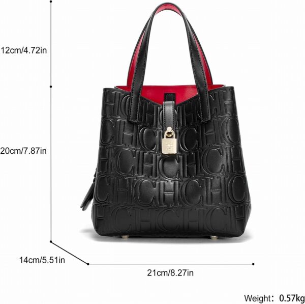 Women's letter embossed handbag, crossbody bag