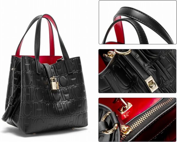 Women's letter embossed handbag, crossbody bag