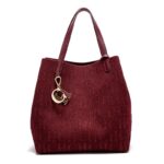 Women's Large Capacity Fly Woven Letter Print Handbag
