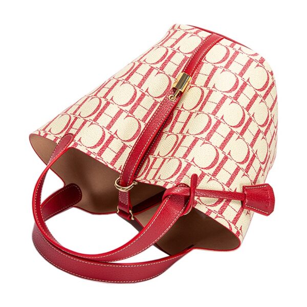 SD007-Red-7 Women's Large Capacity Letter Print Handbag