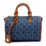 Women's Denim Letter Tote Bag Shopping Boston Bag