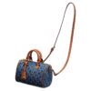 ZTB002_Brown-Blue-10 Women's Denim Letter Tote Bag Shopping Boston Bag