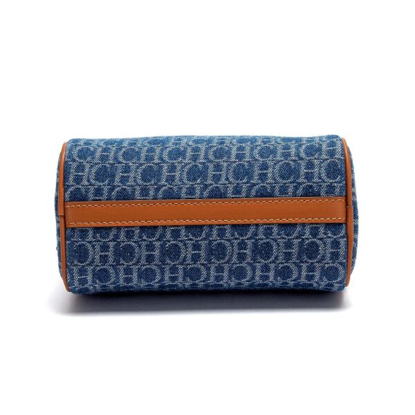 ZTB002_Brown-Blue-5 Women's Denim Letter Tote Bag Shopping Boston Bag