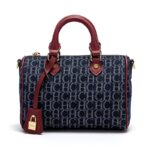 Women's Denim Letter Tote Bag Shopping Boston Bag