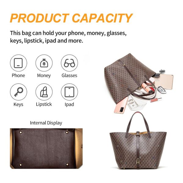 Women's Large Capacity Letter Printed Handbag Commuting Travel Tote Bag