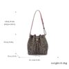 Women's Letter Print Shoulder BagCrossbody Bag Drawstring Bucket Bag