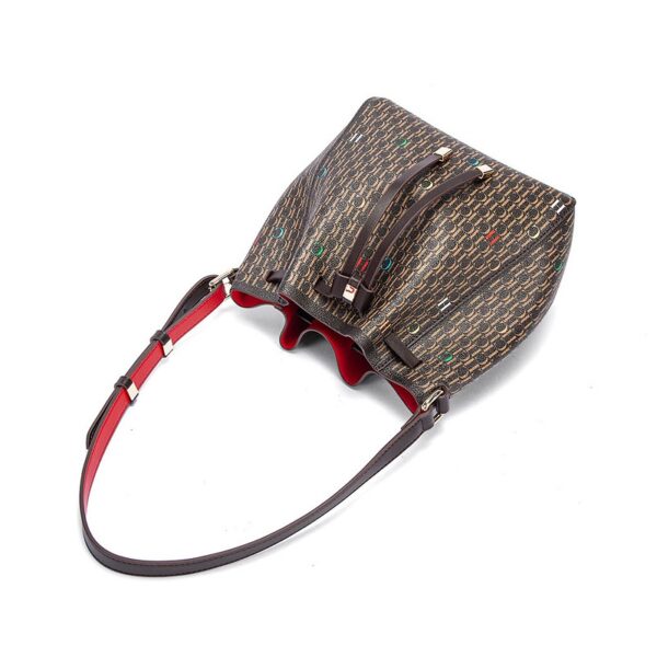 Women's Letter Print Shoulder BagCrossbody Bag Drawstring Bucket Bag