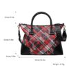 240442-YB16-Red 2 women's large-capacity check handbag, shoulder bag, or crossbody bag