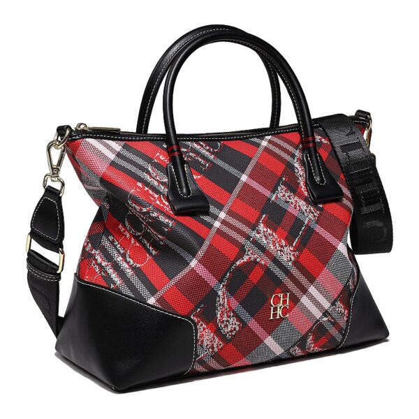 240442-YB16-Red 3 women's large-capacity check handbag, shoulder bag, or crossbody bag