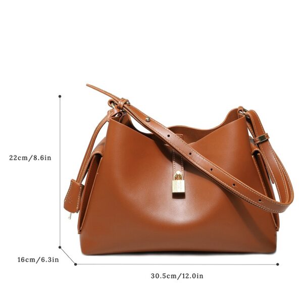 240461_BROWN_2 Women's Large Capacity Handbag with Adjustable Shoulder Strap