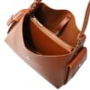 240461_BROWN_3 Women's Large Capacity Handbag with Adjustable Shoulder Strap