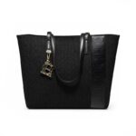 Women's letter jacquard handbag, stylish large-capacity tote bag
