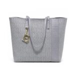 Women's letter jacquard handbag, stylish large-capacity tote bag