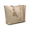 Women's letter jacquard handbag, stylish large-capacity tote bag