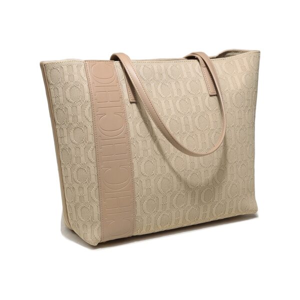 Women's letter jacquard handbag, stylish large-capacity tote bag