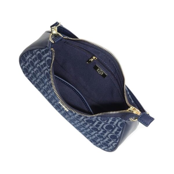 2618-Deep Blue-6 Women's Multifunctional Large Capacity Denim Letter Print Tote Bag Shopping Bag