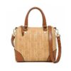 2632-Beige-1 Women's letter jacquard small tote bag, Boston bag
