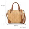2632-Beige-2 Women's letter jacquard small tote bag, Boston bag