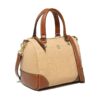 2632-Beige-3 Women's letter jacquard small tote bag, Boston bag