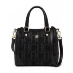 Women's letter jacquard small tote bag, Boston bag
